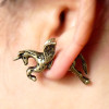 Pair Vintage Style Silver Lovely Tenma With Wing Ear Stud E-1646-S