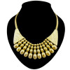 European style vintage gold silver metal tassels snake chain choker necklace N-1875
