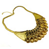 European style vintage gold silver metal tassels snake chain choker necklace N-1875