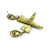 Pair Vintage Style bronze metal enamel  triangle skull dangle Ear Stud E-2002