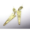 Pair Vintage Style bronze metal enamel  triangle skull dangle Ear Stud E-2002