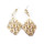 Pair charming gold plated metal hollow out pearl dangle  earring Ear Stud E-0274