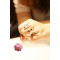New Fashion Gold Plated Metal Hat Glass Mustache Duoble Finger Ring R-0128-G