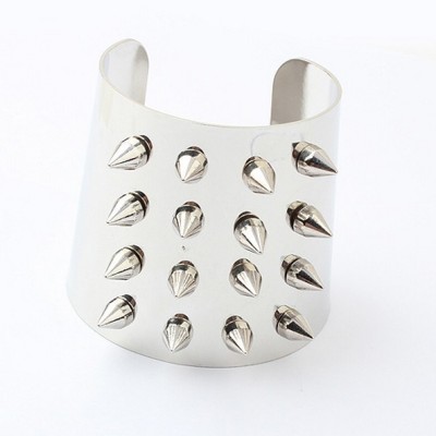 European style gold/silver plated nail rivet fashion opened bangle B-0081