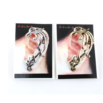 New Punk Rock Earrings  bronze silver Metal fire shape  bird phoenix Ear Cuff ear  stud E-1184