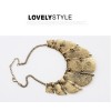 punk Retro bronze metal spot crescent choker necklace N-2095