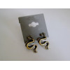Punk retro silver bronze  tone metal double snake earring ear stud E-1195