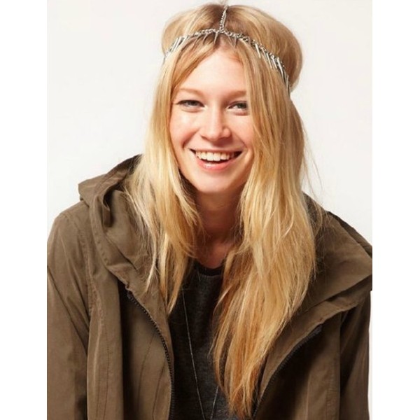 New in punk rock silver/bronze color rivet tassels  Headband F-0071