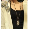 European style Fashion Black/White Zebra-stripe Rhinestone Pendant Necklace N-3277