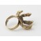 Vintage Bronze/Silver Plated Metal Dragon Claw Ring R-1002