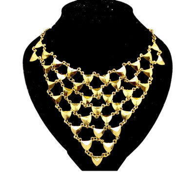 New Punk Vintage Gold Triangle Catenation Choker Necklace N-1789
