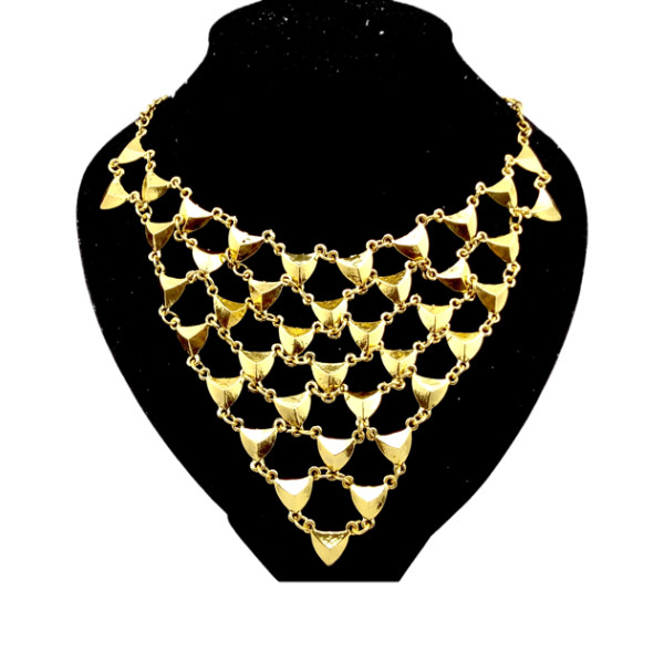 New Punk Vintage Gold Triangle Catenation Choker Necklace N-1789