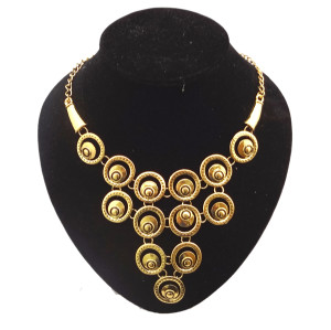 New Fashion Vintage Gold Tone Metal Circle Eyes Choker Necklace N-1872