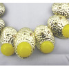 New Fashion Punk Gold Plated Metal Oval Gem Rhinestone Choker Necklace N-1035