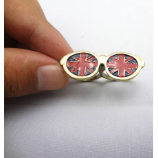 Fashion Bronze Meital Cute Glass Flag Enamel Lovely Double Finger Ring R-0193