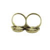 Fashion Bronze Meital Cute Glass Flag Enamel Lovely Double Finger Ring R-0193