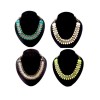 New European Style Gold Tone Metal Resin Stone Gem Choker Beautiful Bib Necklace N-0266