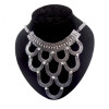 European Style Flat Snake Chain Charming  Rhinestone Choker Bib Necklace N-1043