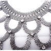 European Style Flat Snake Chain Charming  Rhinestone Choker Bib Necklace N-1043
