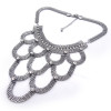 European Style Flat Snake Chain Charming  Rhinestone Choker Bib Necklace N-1043