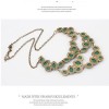Bohemian Fashion Bronze Metal Drop Resin Gem Stone Lovely Choker Bib Necklace N-0287