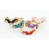 New Cosplay Cuff Bangle Enamel Mustache Gold Tone Opened Bracelet B-0231