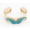 New Cosplay Cuff Bangle Enamel Mustache Gold Tone Opened Bracelet B-0231