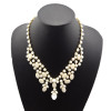N-0252 Fashion Gold Metal Resin Gem Stone charming Choker Bib Necklace for Spring