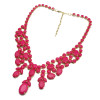 N-0252 Fashion Gold Metal Resin Gem Stone charming Choker Bib Necklace for Spring