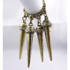 Punk Rock Vintage Style Crystal Metal Heavy Rivet Tassels Ring #5.5 Size R-0139