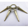 Punk Rock Vintage Style Crystal Metal Heavy Rivet Tassels Ring #5.5 Size R-0139