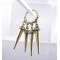 Punk Rock Vintage Style Crystal Metal Heavy Rivet Tassels Ring #5.5 Size R-0139