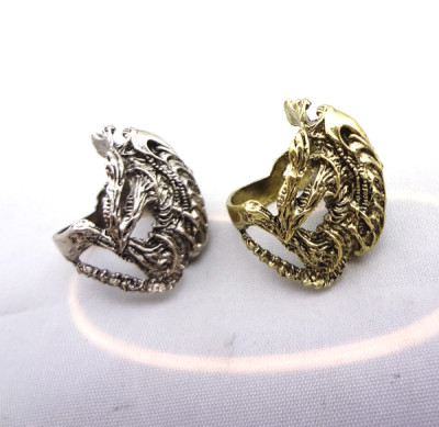 R-0523 New Coming Vintage Silver/Bronze Animal Frog  Bone  Fashion Ring