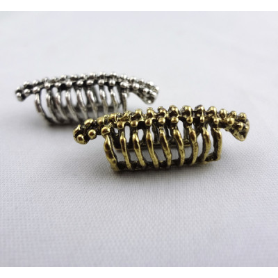 E-1197 Wholesale 2Pcs Silver/Bronze Metal Bone Spine Ear Cuff Earring
