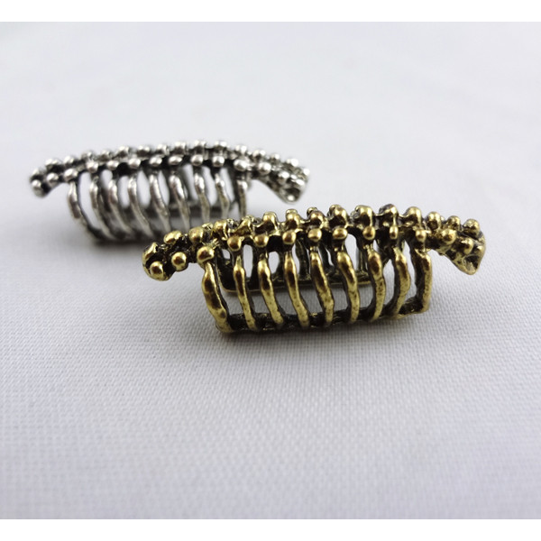 E-1197 Wholesale 2Pcs Silver/Bronze Metal Bone Spine Ear Cuff Earring
