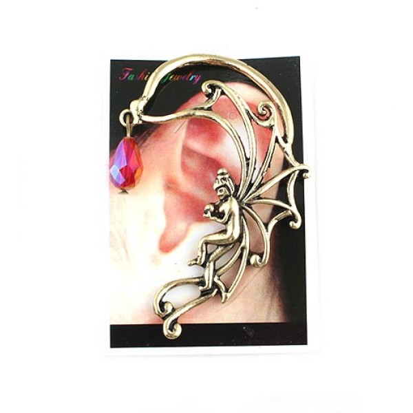 E-1196 Vintage Style Angel Drop Ball Tassel Ear Stud Ear Cuff