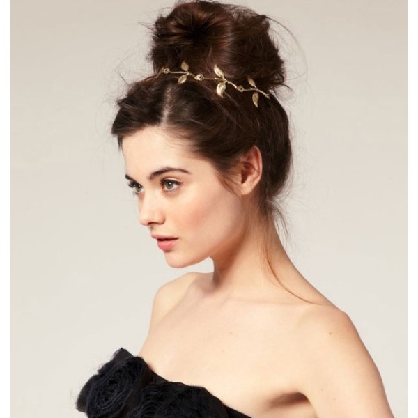 F-0006 New Fashion Gold/Bronze Metal Leaf Charming Headband Hair Band
