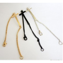 B-0068 New Fashion Silver/Gold/Black Plated Metal Lovely Cross Bracelet