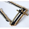 B-0068 New Fashion Silver/Gold/Black Plated Metal Lovely Cross Bracelet