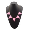 N-4541 New Fashion Gold Tone Metal Triangle Enamel Pendant Necklace