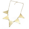N-4541 New Fashion Gold Tone Metal Triangle Enamel Pendant Necklace