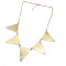 N-4541 New Fashion Gold Tone Metal Triangle Enamel Pendant Necklace