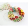 B-0074 New Fashion Gold Plated Metal Colorful Skull Stone Bracelet