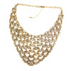 N-1772 New European Style Vintage Gold Metal Lace Flowers Hollow Out Collar Bib Necklace