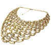 N-1772 New European Style Vintage Gold Metal Lace Flowers Hollow Out Collar Bib Necklace