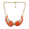 N-2764 New Fashion Lovely Gold Tone Wing Bead Feather Charming Rhinestone Double Chain Choker Bib Necklace