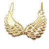 N-2764 New Fashion Lovely Gold Tone Wing Bead Feather Charming Rhinestone Double Chain Choker Bib Necklace