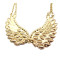N-2764 New Fashion Lovely Gold Tone Wing Bead Feather Charming Rhinestone Double Chain Choker Bib Necklace