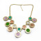 N-4254 New Fashion Lovely Gold Tone Round Resin Gem Stone Choker Bib Necklace