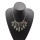 N-4527 New Fashion Silver/Gold Tone Geometrical Black Enamel Rhinestone Choker Necklace